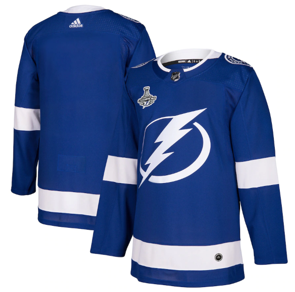 Men's Tampa Bay Lightning Blank 2021 Blue Stanley Cup Champions Stitched Jersey